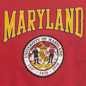 University of Maryland Terps Sweatshirt XL Red Vintage Crewneck USA